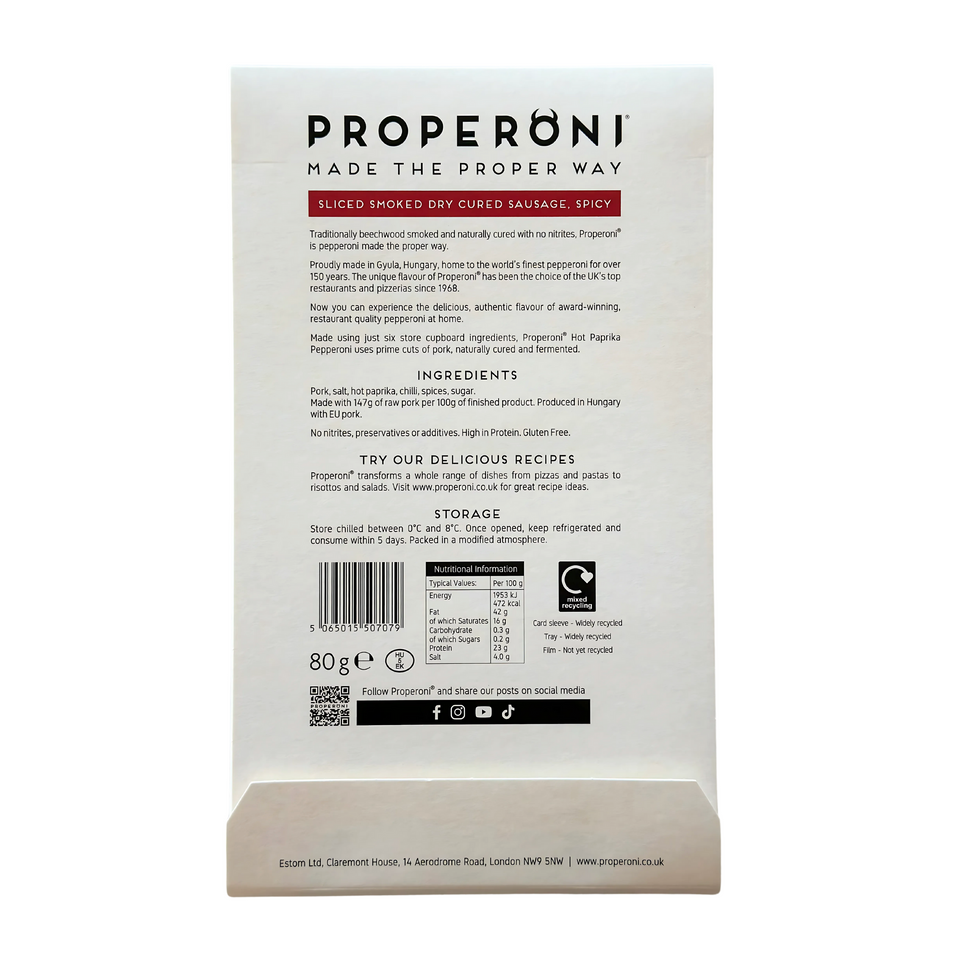 Properoni XL - HOT Sliced Pepperoni (80g)
