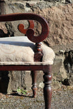 19th Century vernacular Regency Trafalgar scroll armchair cream upholstery c.1820-40